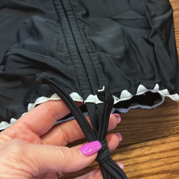 Beachsissi 2 piece halter V neck skirted swimsuit adjustable draw string skirt M - Picture 6 of 14